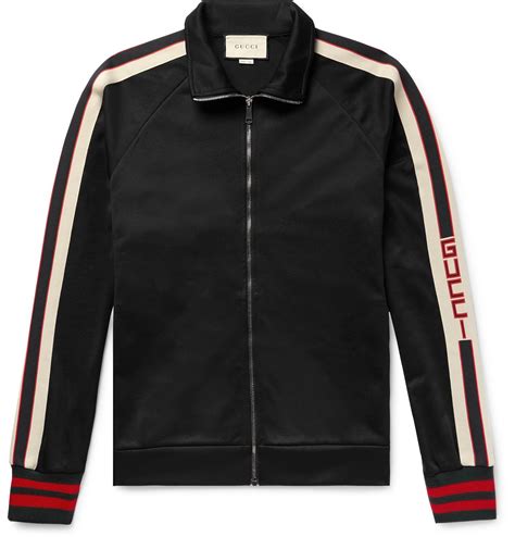 gucci webbing-trimmed tech-jersey jacket|Technical jersey zip jacket with Web .